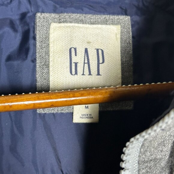 GAP Puffer Jacket Men M Grey Gorp Utility  Outerwear Full Zip Hiking Winter Fall - Picture 3 of 11